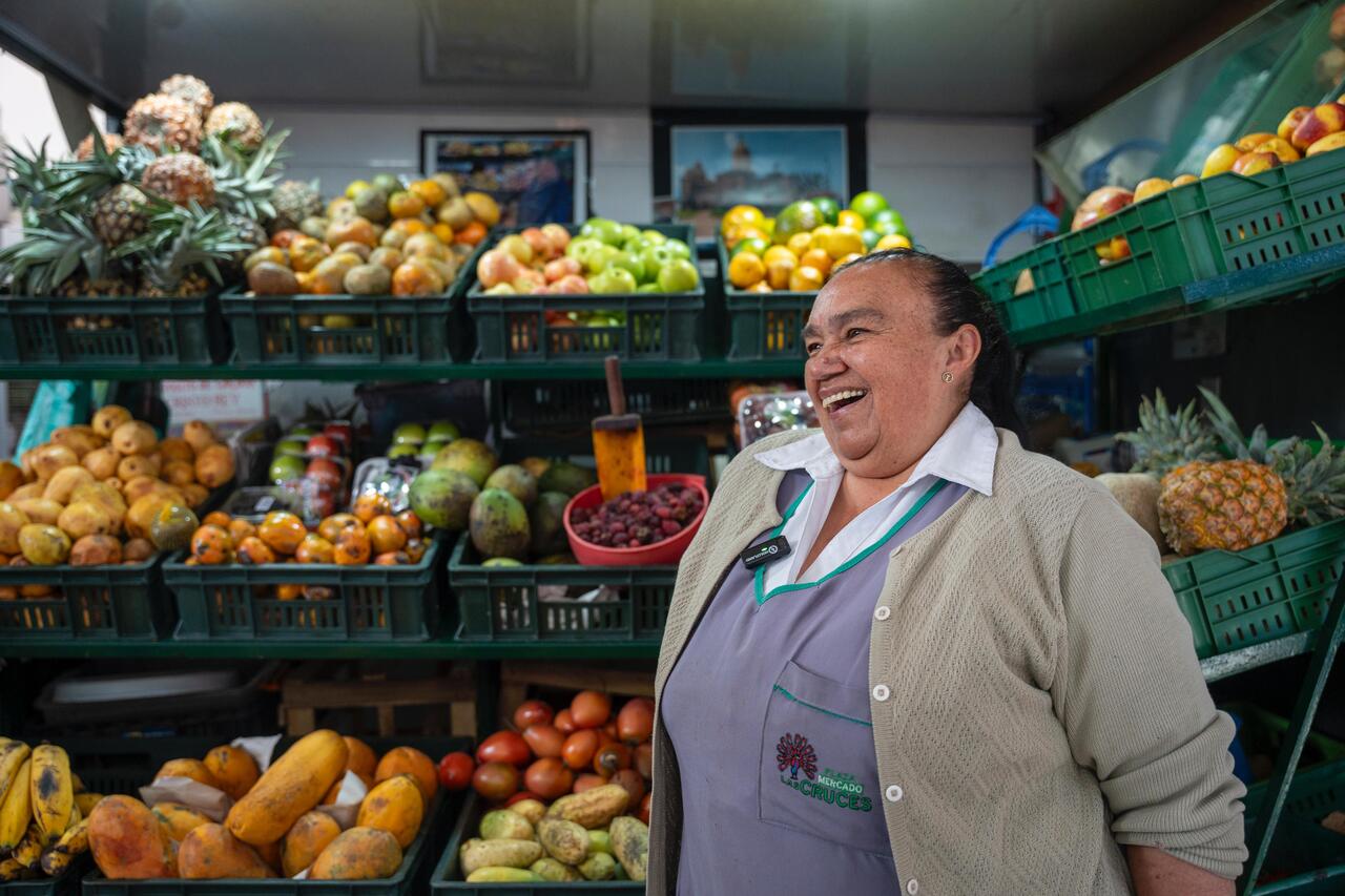Blanca Aurora Agudelo Diaz, vivandera Plaza Distrital de Mercado La Cruces. Foto: Sebastian Villamil - IPES